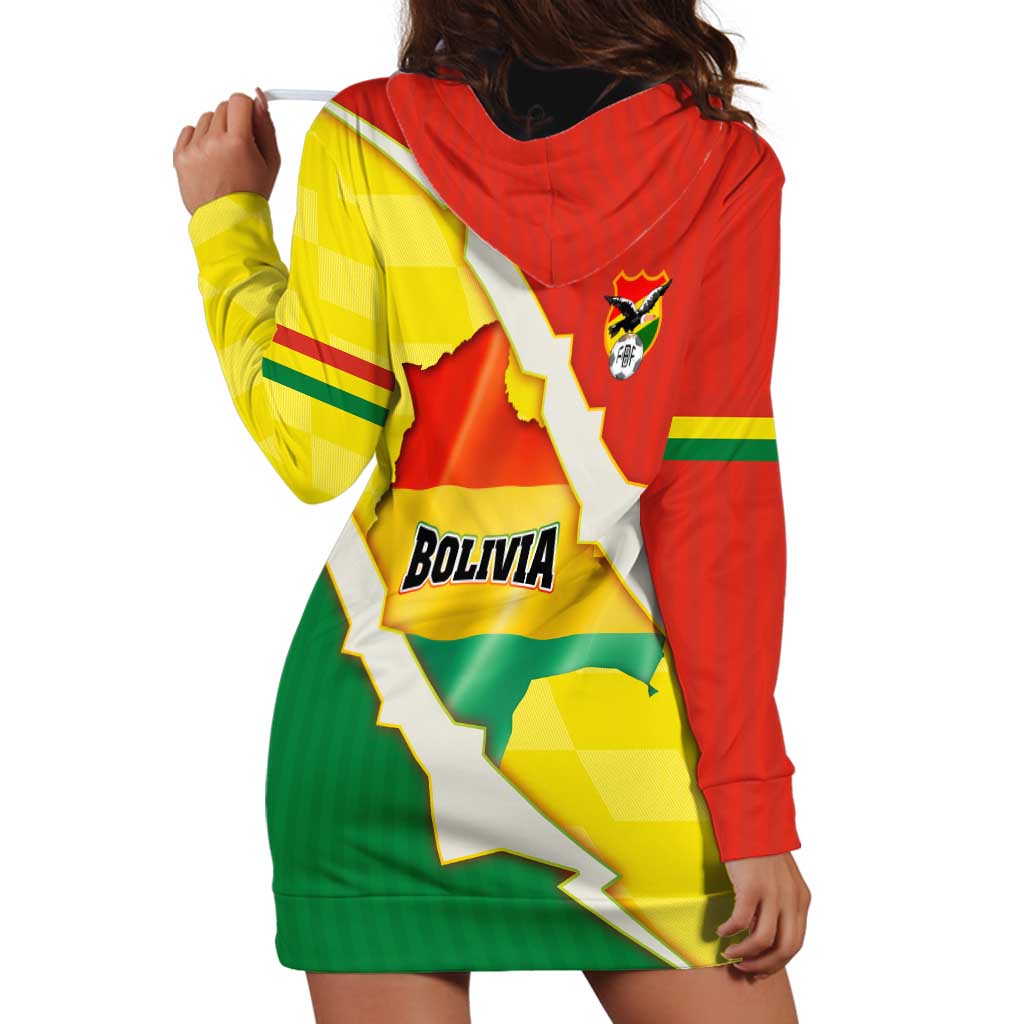 Bolivia Vamos La Verde Hoodie Dress with Flag Colors and National Football Crest