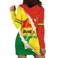Bolivia Vamos La Verde Hoodie Dress with Flag Colors and National Football Crest