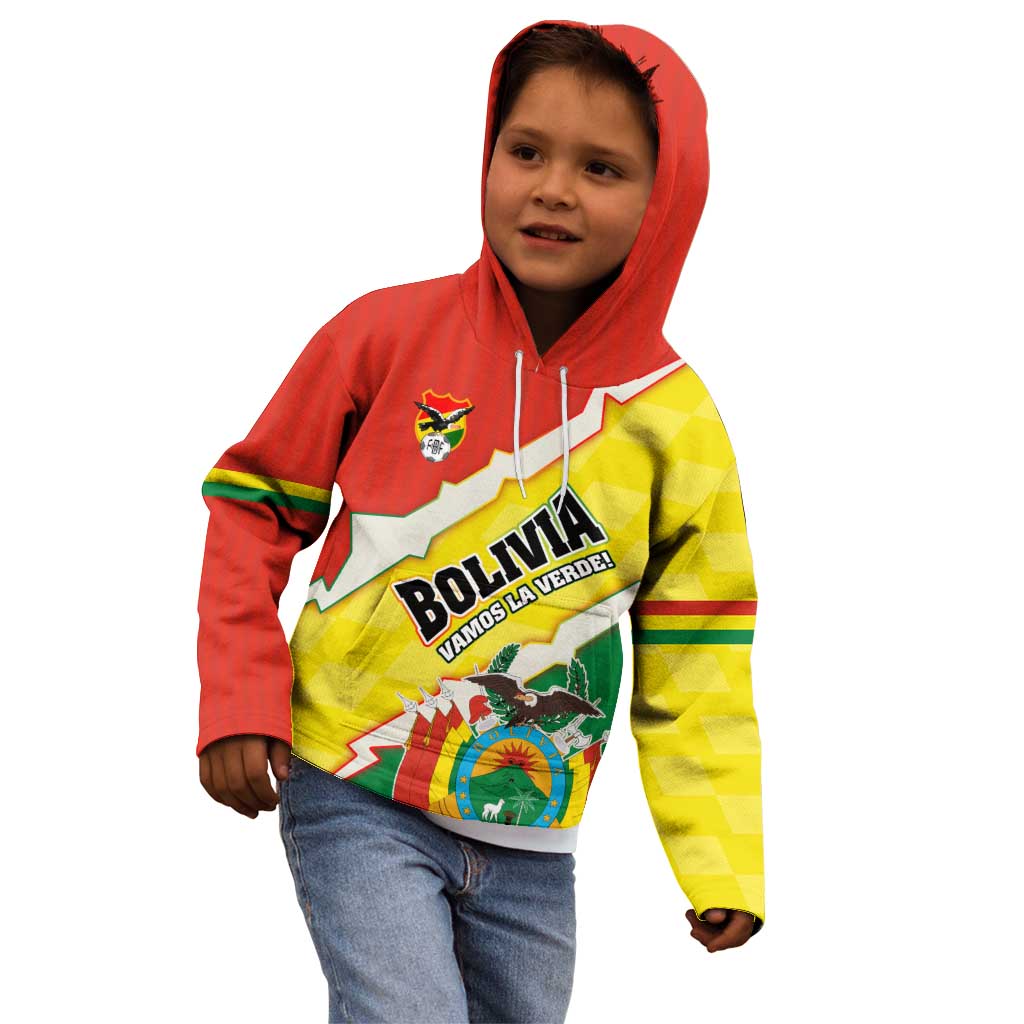 Bolivia Vamos La Verde Kid Hoodie with Flag Colors and National Football Crest