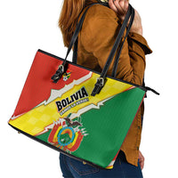 Bolivia Vamos La Verde Leather Tote Bag with Flag Colors and National Football Crest