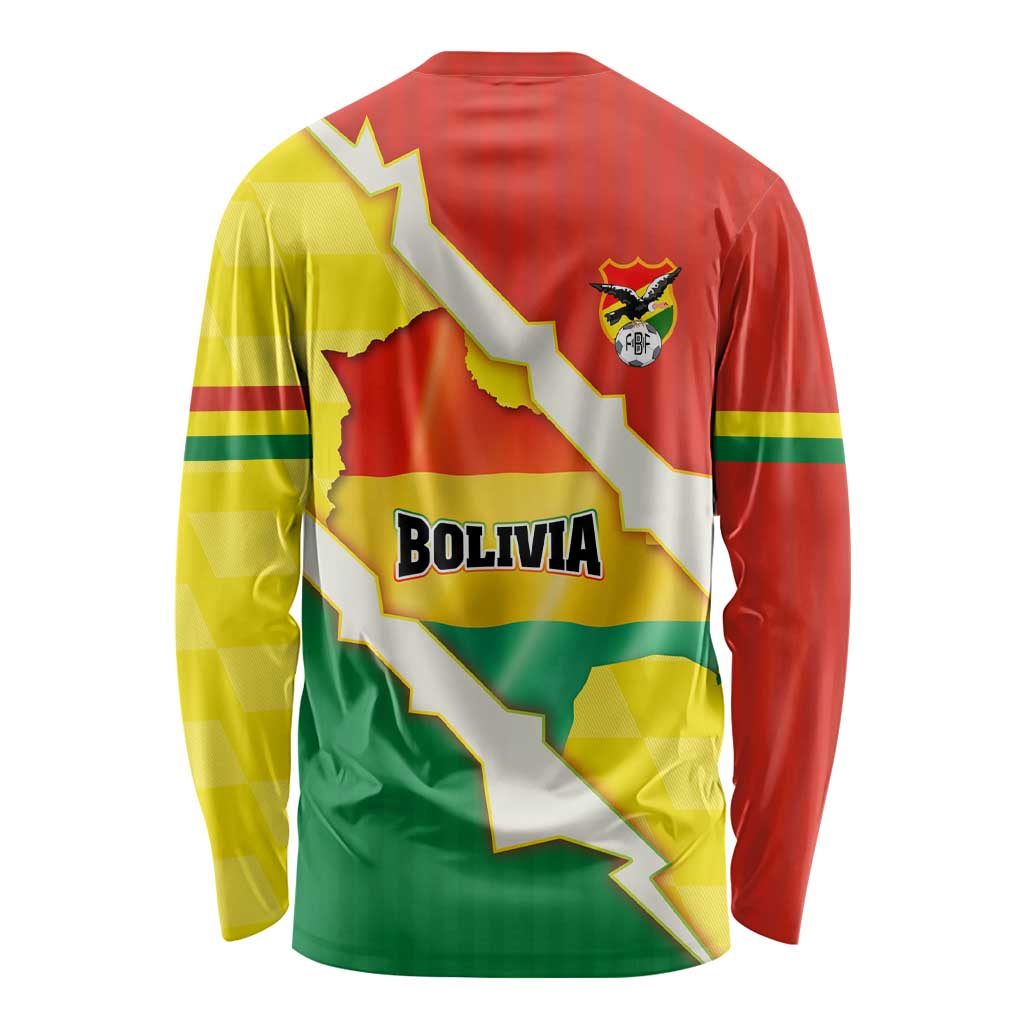 Bolivia Vamos La Verde Long Sleeve Shirt with Flag Colors and National Football Crest