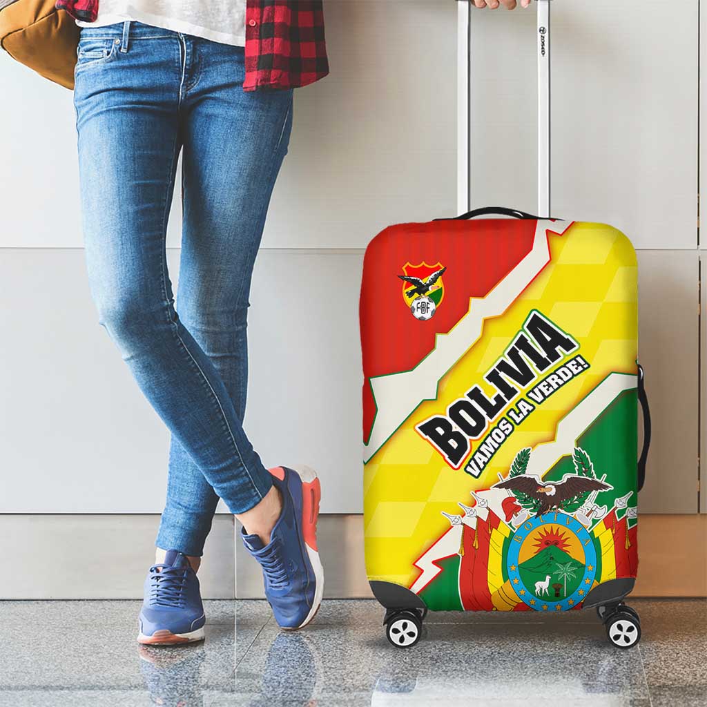 Bolivia Vamos La Verde Luggage Cover with Flag Colors and National Football Crest