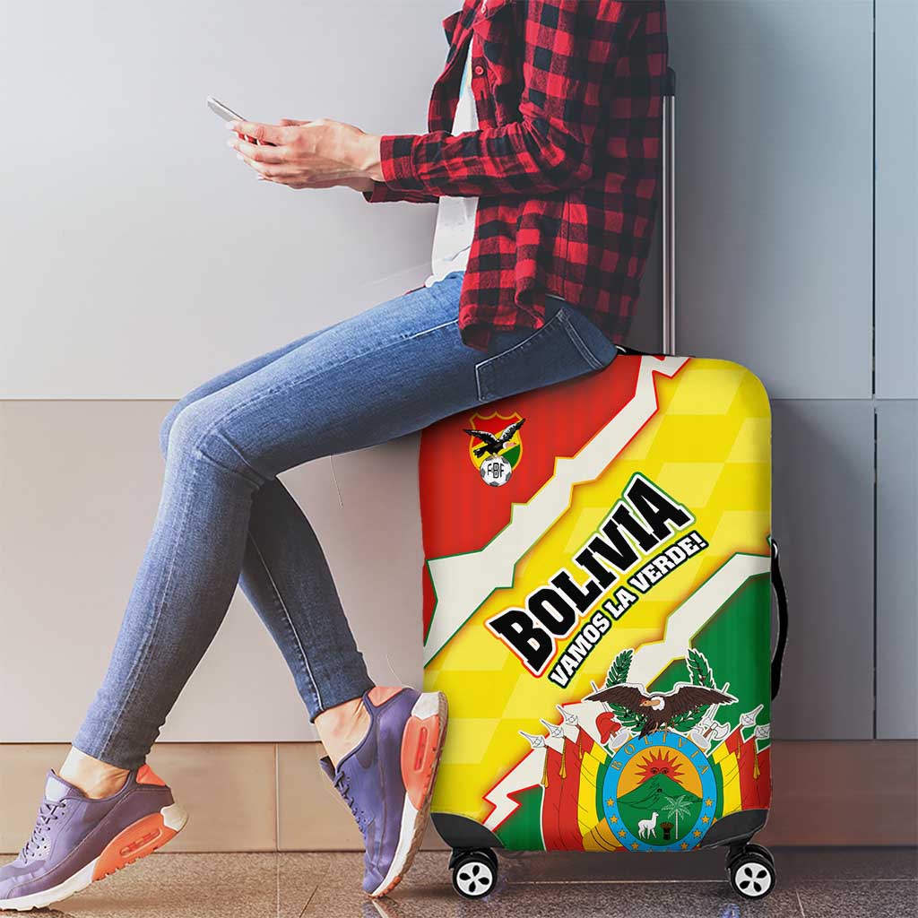 Bolivia Vamos La Verde Luggage Cover with Flag Colors and National Football Crest