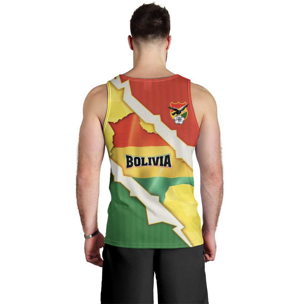 Bolivia Vamos La Verde Men Tank Top with Flag Colors and National Football Crest