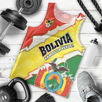Bolivia Vamos La Verde Men Tank Top with Flag Colors and National Football Crest