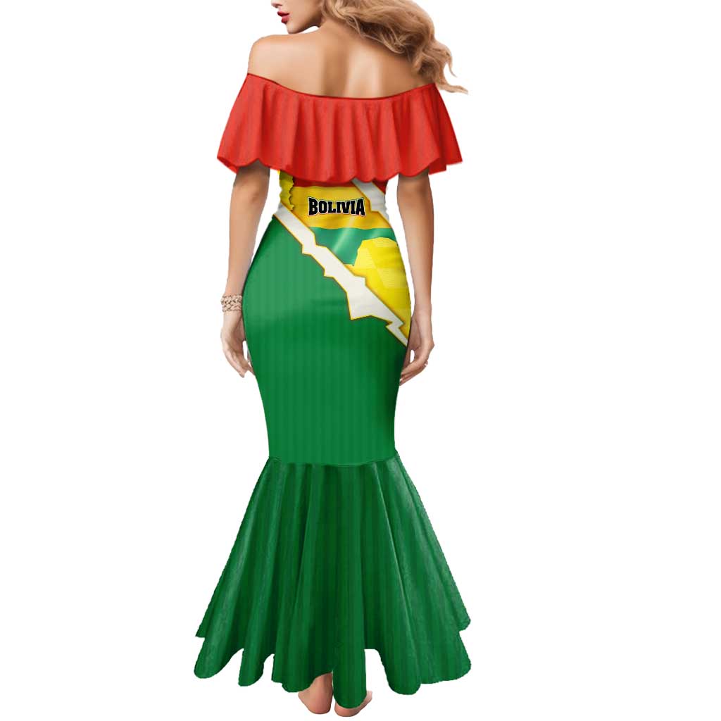 Bolivia Vamos La Verde Mermaid Dress with Flag Colors and National Football Crest
