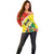 Bolivia Vamos La Verde Off Shoulder Sweater with Flag Colors and National Football Crest