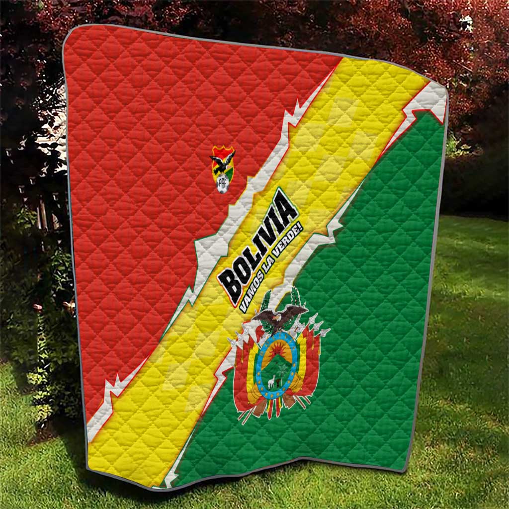 Bolivia Vamos La Verde Quilt with Flag Colors and National Football Crest