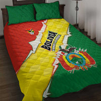 Bolivia Vamos La Verde Quilt Bed Set with Flag Colors and National Football Crest
