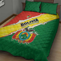 Bolivia Vamos La Verde Quilt Bed Set with Flag Colors and National Football Crest