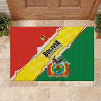 Bolivia Vamos La Verde Rubber Doormat with Flag Colors and National Football Crest