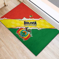 Bolivia Vamos La Verde Rubber Doormat with Flag Colors and National Football Crest