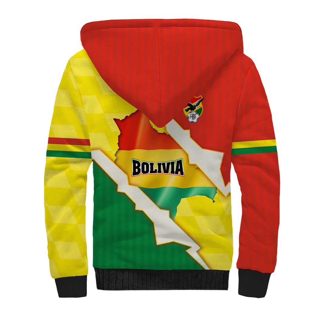 Bolivia Vamos La Verde Sherpa Hoodie with Flag Colors and National Football Crest