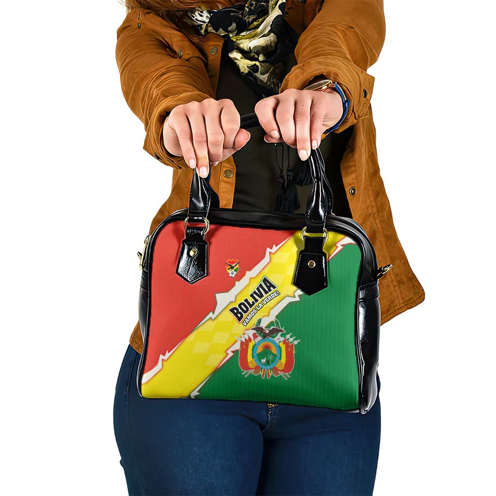 Bolivia Vamos La Verde Shoulder Handbag with Flag Colors and National Football Crest