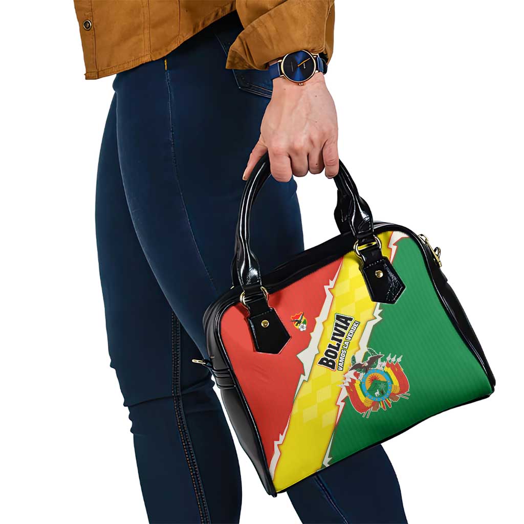 Bolivia Vamos La Verde Shoulder Handbag with Flag Colors and National Football Crest