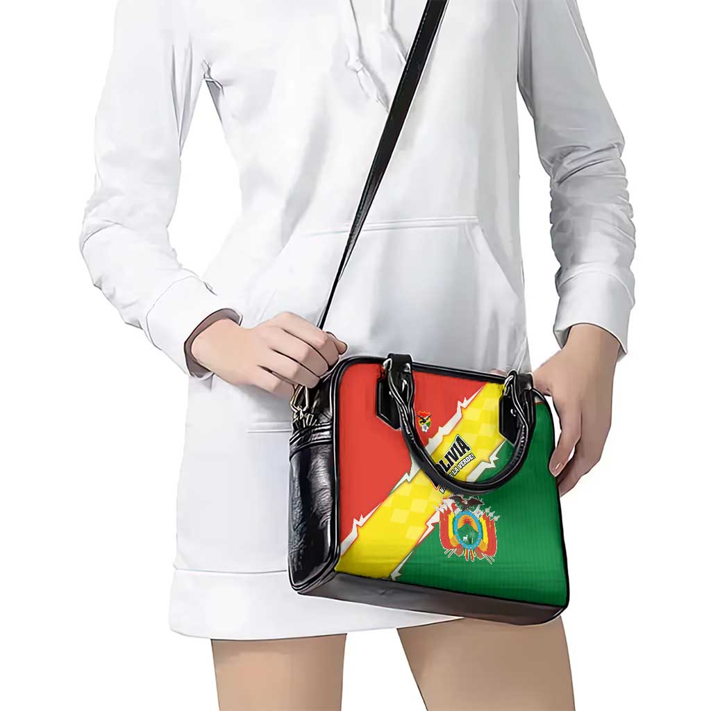Bolivia Vamos La Verde Shoulder Handbag with Flag Colors and National Football Crest