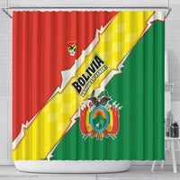 Bolivia Vamos La Verde Shower Curtain with Flag Colors and National Football Crest
