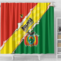 Bolivia Vamos La Verde Shower Curtain with Flag Colors and National Football Crest