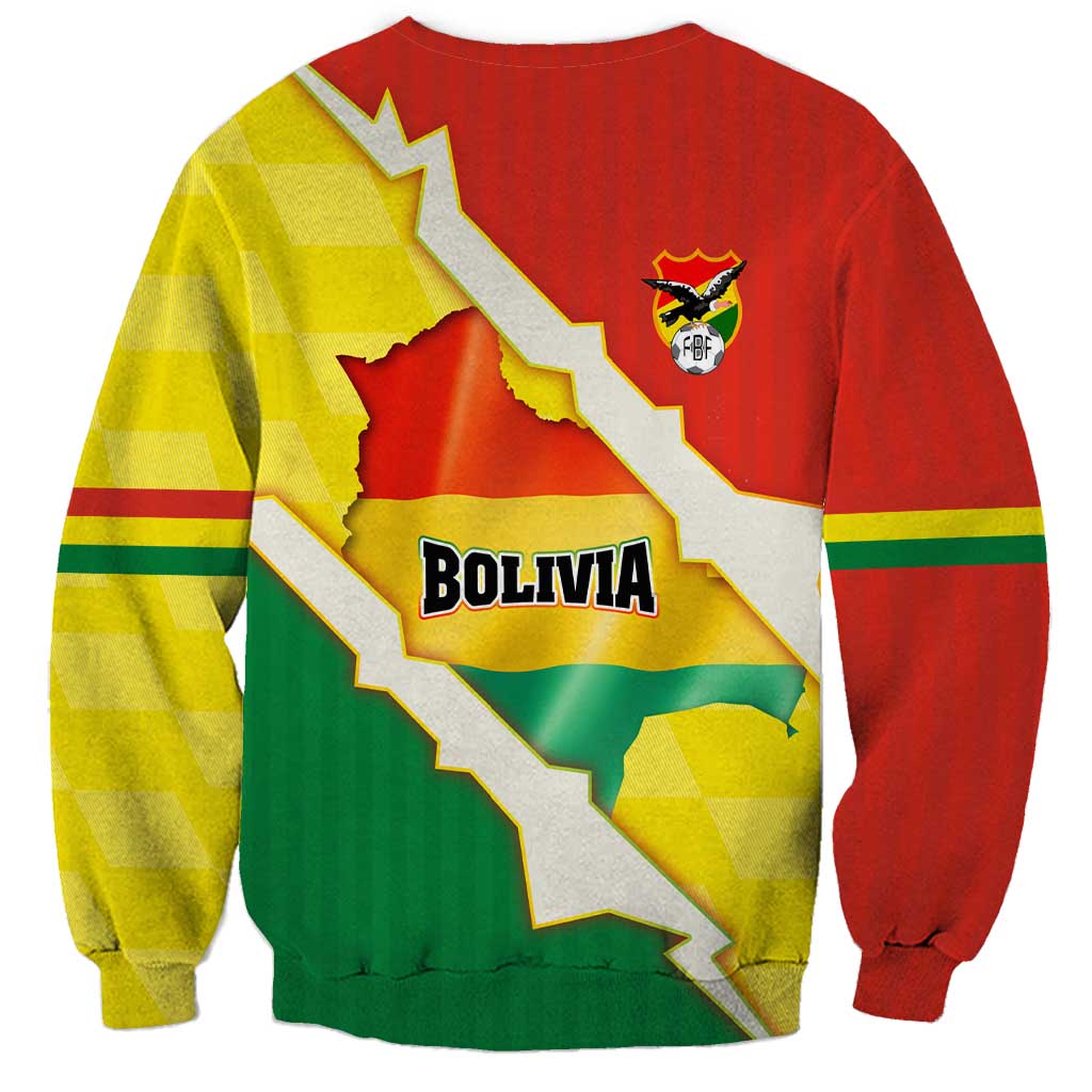 Bolivia Vamos La Verde Sweatshirt with Flag Colors and National Football Crest