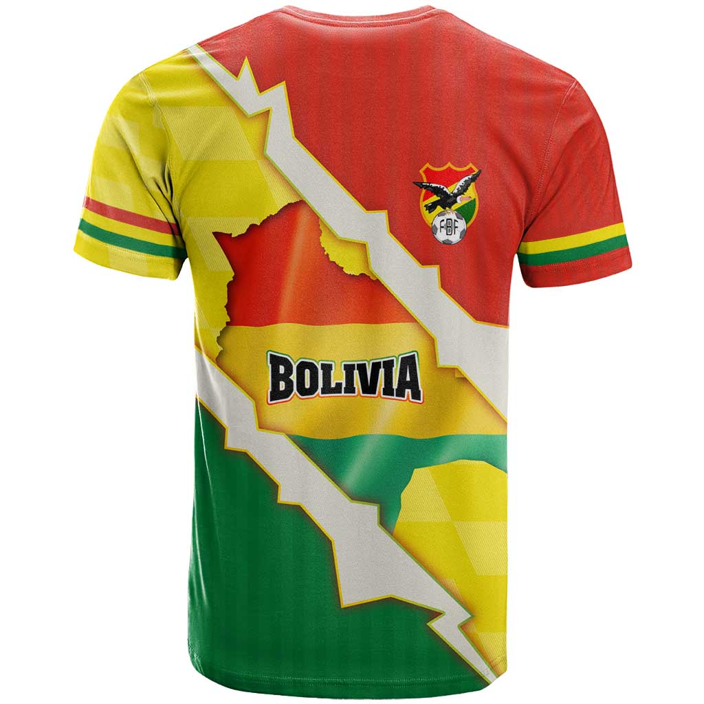 Bolivia Vamos La Verde T Shirt with Flag Colors and National Football Crest