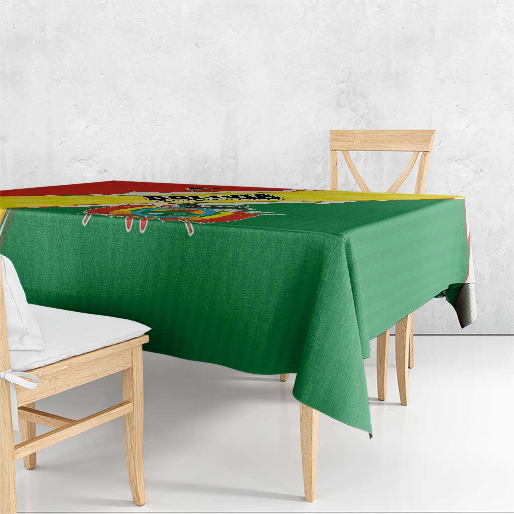 Bolivia Vamos La Verde Tablecloth with Flag Colors and National Football Crest
