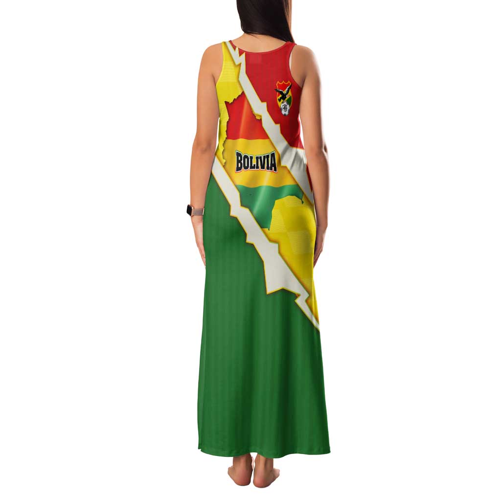 Bolivia Vamos La Verde Tank Maxi Dress with Flag Colors and National Football Crest