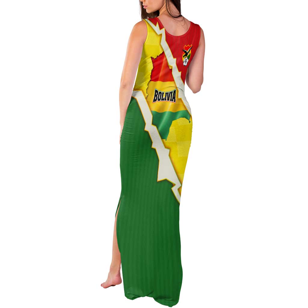Bolivia Vamos La Verde Tank Maxi Dress with Flag Colors and National Football Crest