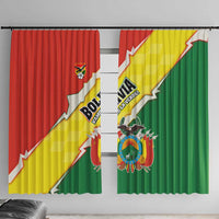Bolivia Vamos La Verde Window Curtain with Flag Colors and National Football Crest