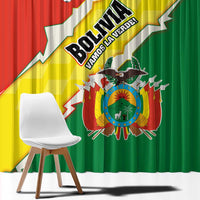 Bolivia Vamos La Verde Window Curtain with Flag Colors and National Football Crest