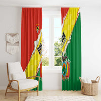 Bolivia Vamos La Verde Window Curtain with Flag Colors and National Football Crest