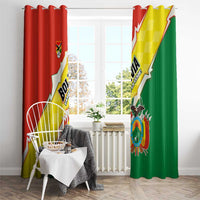 Bolivia Vamos La Verde Window Curtain with Flag Colors and National Football Crest
