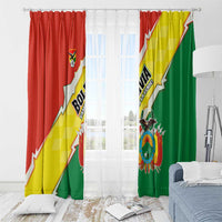Bolivia Vamos La Verde Window Curtain with Flag Colors and National Football Crest