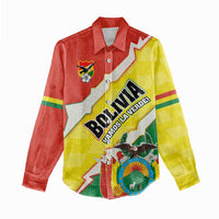 Bolivia Vamos La Verde Women Casual Shirt with Flag Colors and National Football Crest