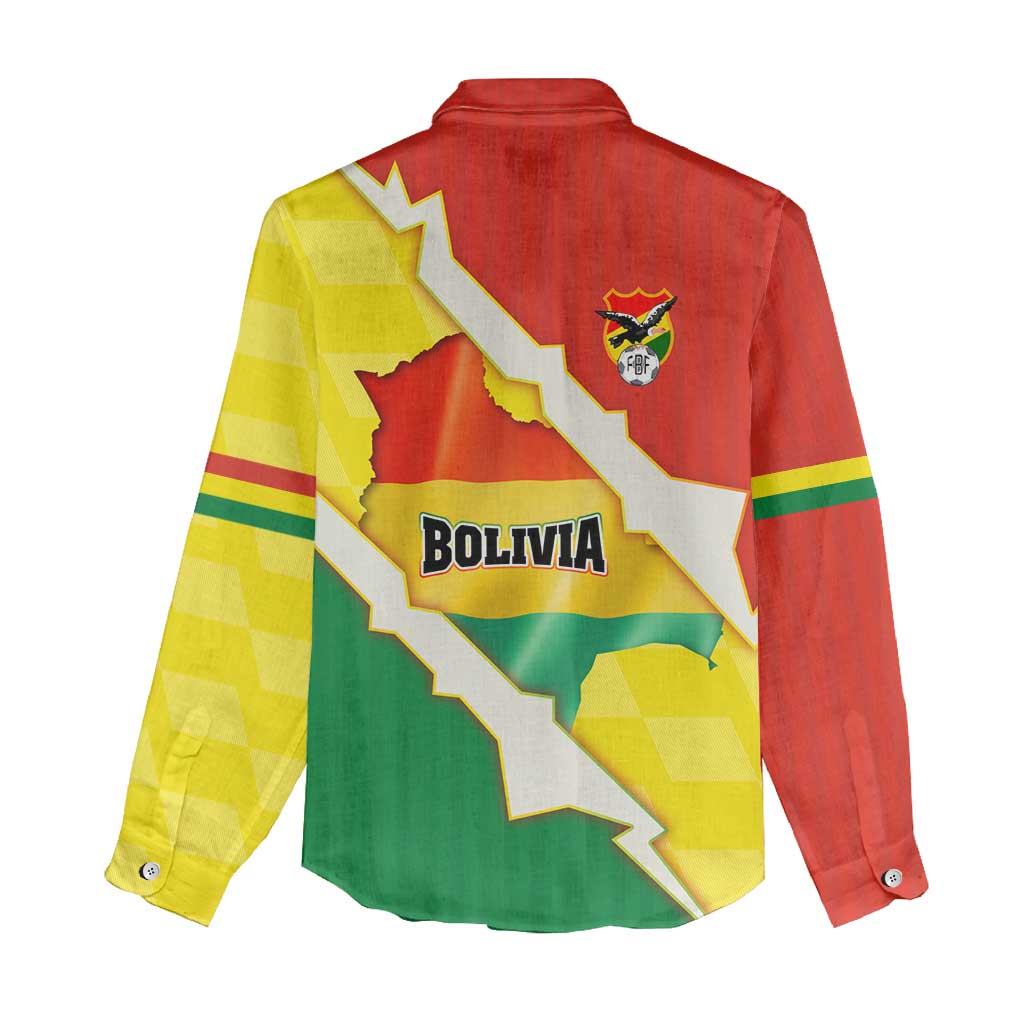 Bolivia Vamos La Verde Women Casual Shirt with Flag Colors and National Football Crest