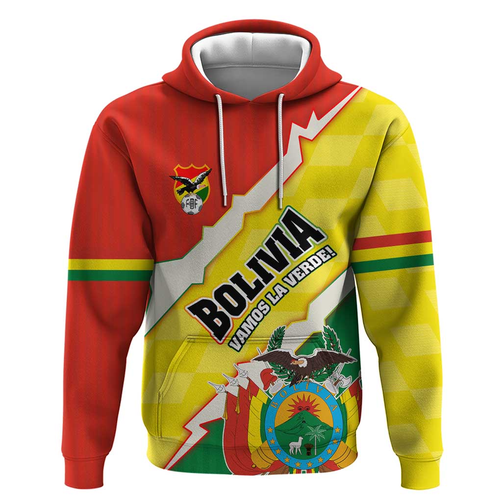 Bolivia Vamos La Verde Zip Hoodie with Flag Colors and National Football Crest