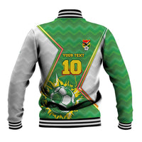 Personalized Bolivia La Verde Soccer Baseball Jacket with Number and Flaming Ball Graphic TS04
