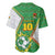 Personalized Bolivia La Verde Soccer Baseball Jersey with Number and Flaming Ball Graphic TS04