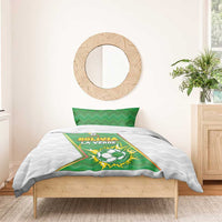 Bolivia La Verde Soccer Bedding Set with Number and Flaming Ball Graphic