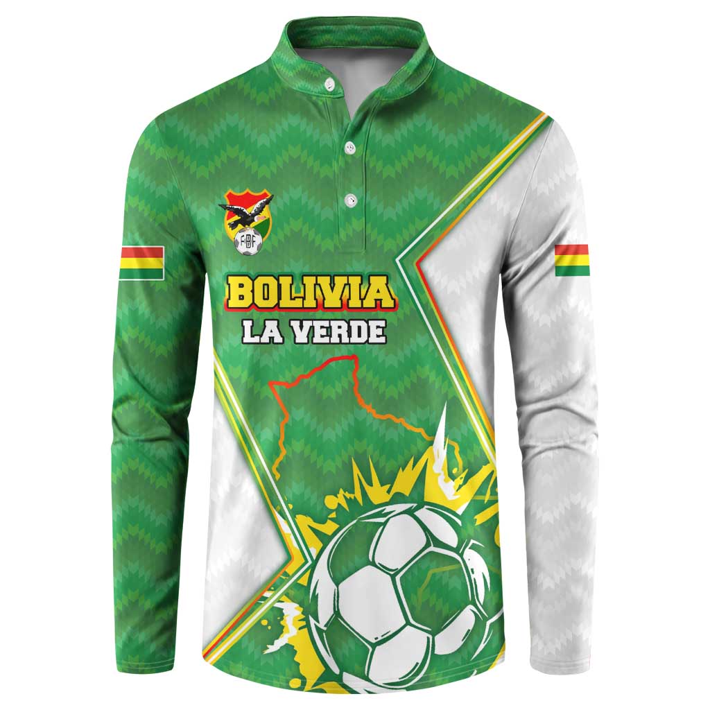 Personalized Bolivia La Verde Soccer Button Sweatshirt with Number and Flaming Ball Graphic