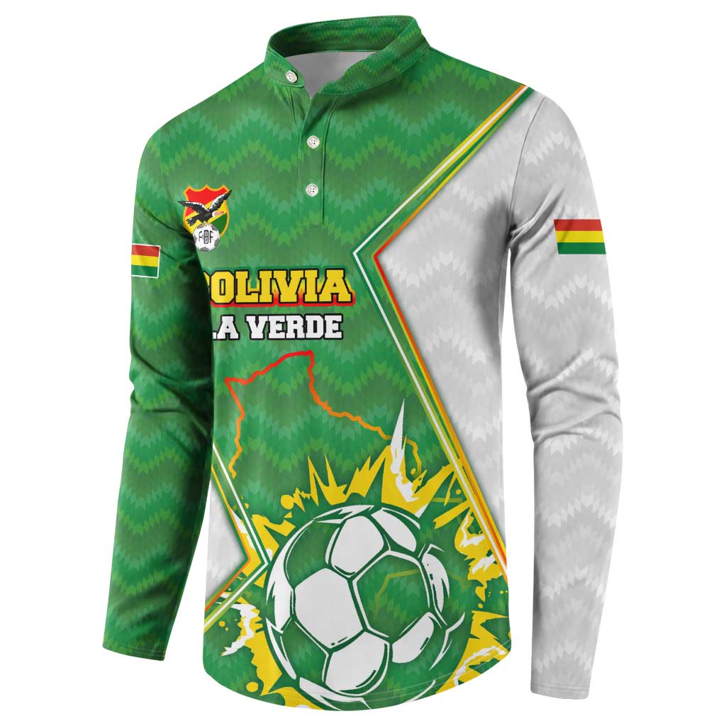 Personalized Bolivia La Verde Soccer Button Sweatshirt with Number and Flaming Ball Graphic
