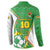 Personalized Bolivia La Verde Soccer Button Sweatshirt with Number and Flaming Ball Graphic