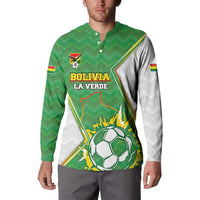 Personalized Bolivia La Verde Soccer Button Sweatshirt with Number and Flaming Ball Graphic