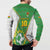 Personalized Bolivia La Verde Soccer Button Sweatshirt with Number and Flaming Ball Graphic