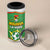 Bolivia La Verde Soccer 4 in 1 Can Cooler Tumbler with Number and Flaming Ball Graphic