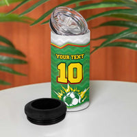 Bolivia La Verde Soccer 4 in 1 Can Cooler Tumbler with Number and Flaming Ball Graphic TS04