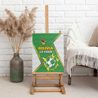 Bolivia La Verde Soccer Canvas Wall Art with Number and Flaming Ball Graphic