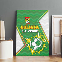 Bolivia La Verde Soccer Canvas Wall Art with Number and Flaming Ball Graphic