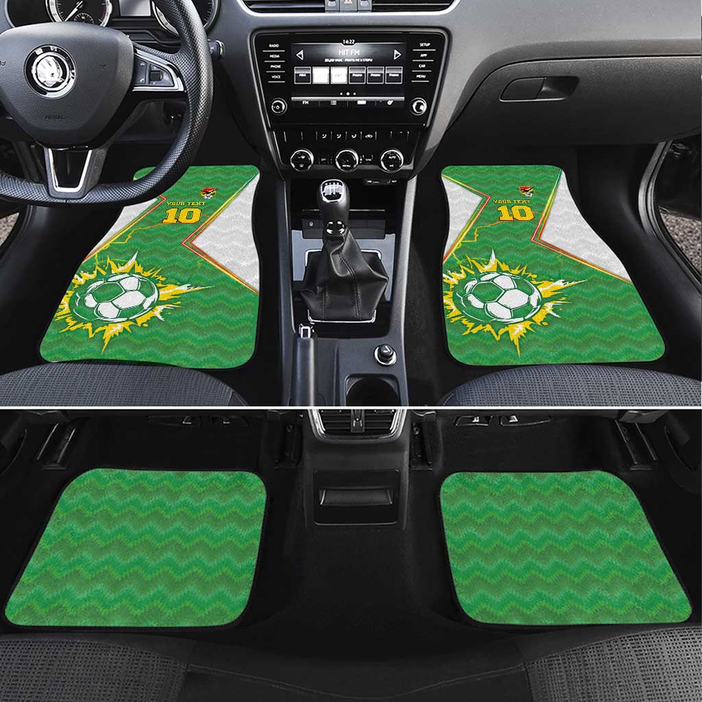 Bolivia La Verde Soccer Car Mats with Number and Flaming Ball Graphic TS04