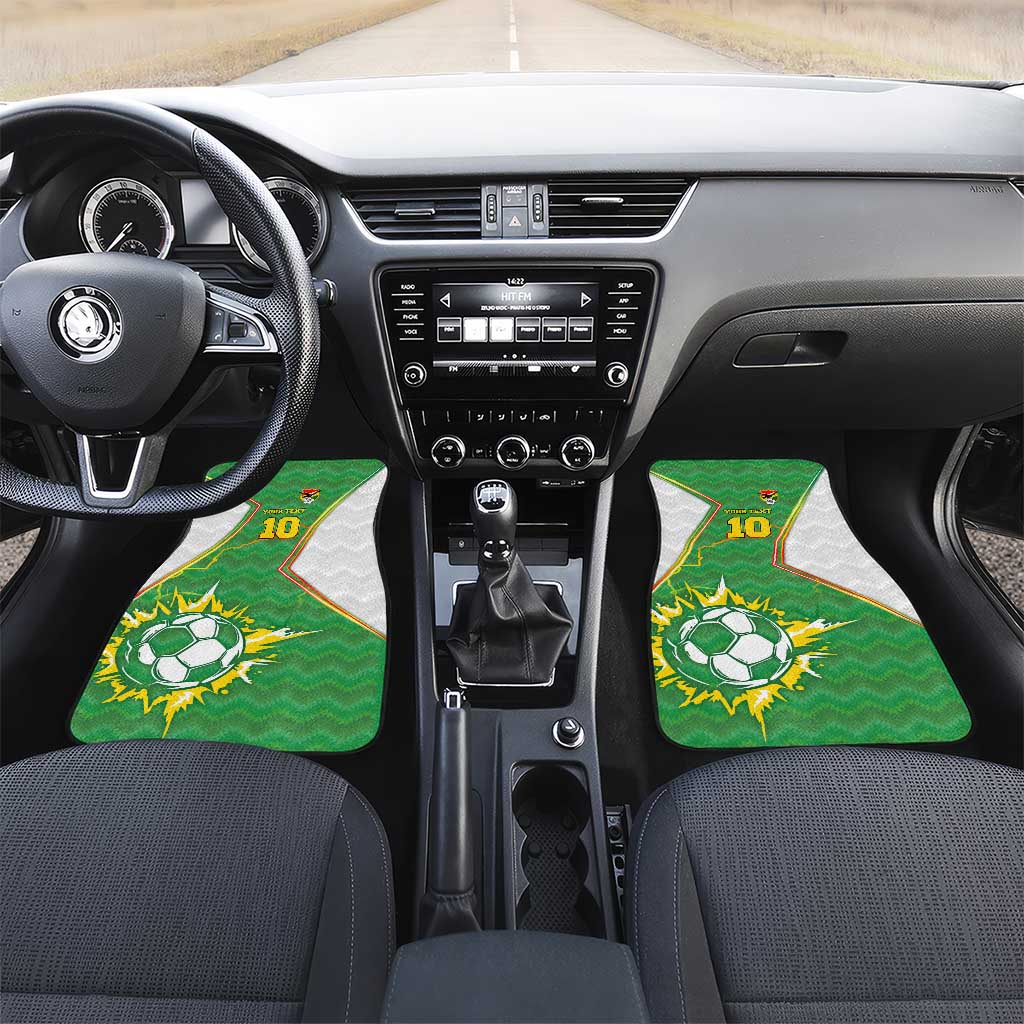 Bolivia La Verde Soccer Car Mats with Number and Flaming Ball Graphic TS04