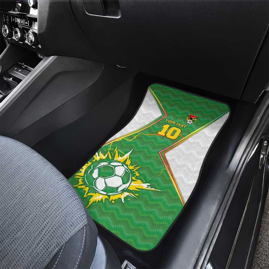 Bolivia La Verde Soccer Car Mats with Number and Flaming Ball Graphic TS04